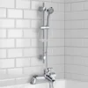 Elford Bath Filler Shower Mixer Tap & Slider Rail Handset Kit Chrome