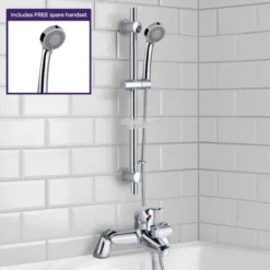 Elford Bath Filler Shower Mixer Tap & Slider Rail Handset Kit Chrome 6 Elford Bath Filler Shower Mixer Tap & Slider Rail Handset Kit Chrome -Bathroom Supplies Store 35548689 3