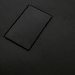 Milano Barq - Black Recessed Walk In Wet Room Shower Enclosure With Grid Pattern Screen&44 Support Arm And Graphite Slate Effect Tray - 1100mm X 700mm -Bathroom Supplies Store 37085281 4