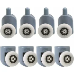 LangRay 23mm Shower Door Rollers, 8pcs Shower Door Rollers, Shower Door Pulley, Sliding Bathroom Door Rollers For Bathroom Shower Enclosure