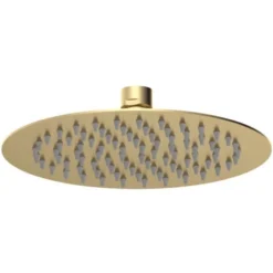 Nuie Arvan Round Fixed Shower Head 200mm X 200mm - Brushed Brass