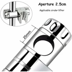 Shower Bracket, Universal Hand Adjustable Shower Head Bracket, Fixed Shower Heads, 25MM ABS Rail Slide Bar Flange Adjustable Shower Bracket, 90 Degree Adjustable SOEKAVIA -Bathroom Supplies Store 38051671 5