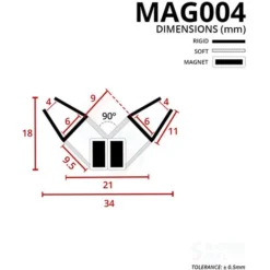 Black Magnetic Shower Seal For Screens Or Doors | Fits 4, 5 Or 6mm Glass | Sold As Pairs | MAG004B (200cm) -Bathroom Supplies Store 38107068 4