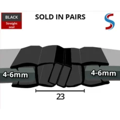Black Magnetic Shower Seal For Screens Or Doors | Fits 4, 5 Or 6mm Glass | Sold As Pairs | MAG004B (200cm) -Bathroom Supplies Store 38107068 5