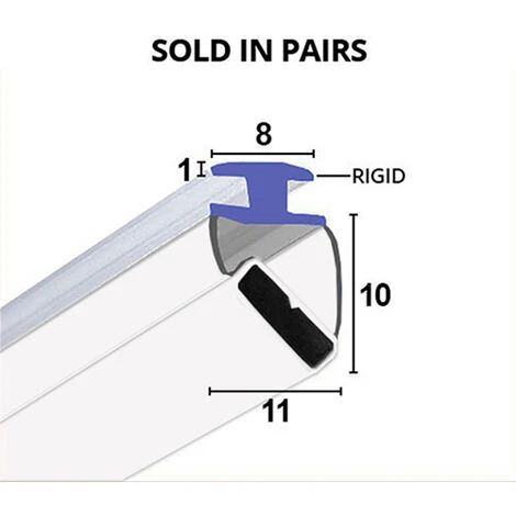 Magnetic Shower Seal For Screens Or Doors | Fits Into A Channel | Sold As Pairs | MAG018 (200cm) 1 Magnetic Shower Seal For Screens Or Doors | Fits Into A Channel | Sold As Pairs | MAG018 (200cm)