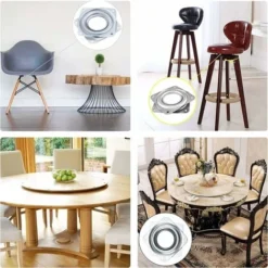 Square Bearing Swivel Plate, 1 Pcs Square Turntable Swivel Plate 360 ​​Degree Rotation Turntable Ball Bearing 10cm For Desks, Computer Desks SOEKAVIA -Bathroom Supplies Store 38917548 4