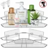 Shower Shelf Corner Shelf Without Drilling 2 Pack Bathroom Shelves 304 Stainless Steel Shower Shelf Shower Basket Shower Trays Self Adhesive Aluminum Corner Bathroom Organizer Kitchen Corner Shelf Bat
