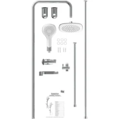 Shower Set DUSCHTRAUM Chrome And White EISL -Bathroom Supplies Store 42061680 4