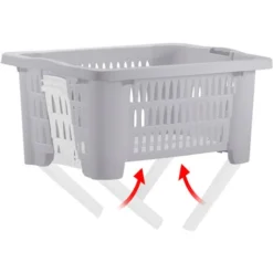 Deuba Laundry Linen Basket Foldable Washing Clothes Bin With Carrying Handles Space-Saving Easy-Care Storage Plastic Carrier With Legs Bath 38 L 60x40x58 Cm Brown 6 Deuba Laundry Linen Basket Foldable Washing Clothes Bin With Carrying Handles Space-Saving Easy-Care Storage Plastic Carrier With Legs Bath 38 L 60x40x58 Cm Brown -Bathroom Supplies Store 43031486 3