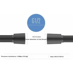 1.5M / 2M PVC Smooth Shower Hose,Black,high Pressure Explosion-Proof Hose,Anti-Kink And Leak Suitable,for All Shower Heads. (1.5M) -Bathroom Supplies Store 44180516 5