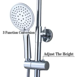 Acezanble Bathroom Thermostatic Mixer Shower Set Round Chrome Twin Head Exposed Valve Independent Water Divider -Bathroom Supplies Store 44821105 3