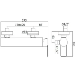 Swiss Aqua Technologies Paffoni B-Way Set Mechanical Shower Mixer + Shower Bar + Hand Shower 1 Jet + Hose, Black Matt (SATBSBW268-SET) -Bathroom Supplies Store 45236867 4