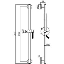 Swiss Aqua Technologies Paffoni B-Way Set Mechanical Shower Mixer + Shower Bar + Hand Shower 1 Jet + Hose, Black Matt (SATBSBW268-SET) -Bathroom Supplies Store 45236867 5