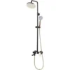 Modern Mixer Shower Set With Rain Function Brass Steel Black With Gold Gurara