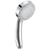 Modern Shower Head Multicolour Led Lights Synthetic Glossy Silver Rainbow