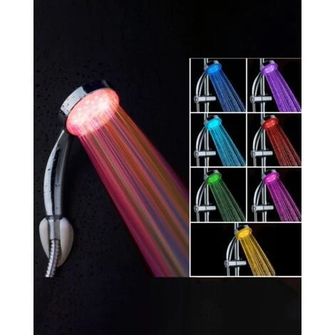 Modern Shower Head Multicolour Led Lights Synthetic Glossy Silver Rainbow 2 Modern Shower Head Multicolour Led Lights Synthetic Glossy Silver Rainbow - Image 2