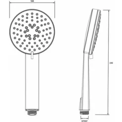Croydex Edassa Bathroom Shower Handset Round Chrome 3 Function Rub Clean Nozzles -Bathroom Supplies Store 46580677 5