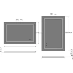 MIQU 900 X 600mm Led Bathroom Mirror With Shaver Socket Illuminated Backlit Light Up Mirror Daylight Warm Light Dimmable Anti Fog Switch Horizontal/Vertical Wall Mount Heated Pad Demister -Bathroom Supplies Store 47944123 5