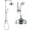 Victorian Traditional Shower Mixer Rigid Riser Kit Diverter Chrome Ceramic Lever