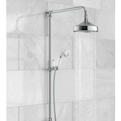 Victorian Traditional Shower Mixer Rigid Riser Kit Diverter Chrome Ceramic Lever -Bathroom Supplies Store 48582630 3