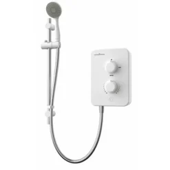 Bathroom Supplies Store 7 Gainsborough Slim Mono 8.5kW Electric Shower White 1 Spray Head Handset Bathroom