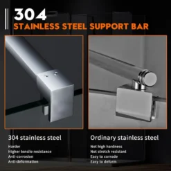 ELEGANT 900mm Walk In Shower Enclosure 8mm Tempered Glass Shower Screen 300mm Flipper Screen With 1400x900mm Tray And Waste Trap -Bathroom Supplies Store 50046495 4