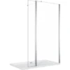 ELEGANT 700mm Walk In Shower Enclosure 8mm Tempered Glass Shower Screen 300mm Flipper Screen With 1400x800mm Tray And Waste Trap