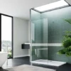 ELEGANT Frameless Shower Cabin 1200mm Walk In Shower Door Screen Wet Room With 1200x700mm Tray And Waste Trap Cover