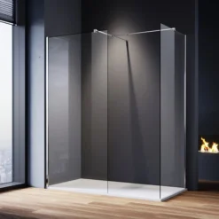 ELEGANT Shower Cabin 700mm Main Shower Door 700mm Side Shower Screen 1400x700mm Shower Tray Slate Effect Free Waste Trap