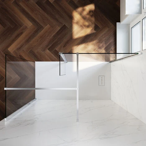 ELEGANT Tempered Glass Shower Door 760mm Walk In Shower Screen Cabin 300mm Flipper Side Panel With 700mm Side Screen 2 ELEGANT Tempered Glass Shower Door 760mm Walk In Shower Screen Cabin 300mm Flipper Side Panel With 700mm Side Screen - Image 2