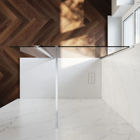 ELEGANT 800mm Walk In Shower Door With 300mm Flipper Panel Screen Shower Enclosure + Bathroom Base Tray 1200x700mm And Waste Trap 2 ELEGANT 800mm Walk In Shower Door With 300mm Flipper Panel Screen Shower Enclosure + Bathroom Base Tray 1200x700mm And Waste Trap - Image 2