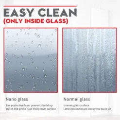 ELEGANT 8mm Easy Clean Glass Shower Enclosure 800mm Main Door With 300mm Flipper Panel And 800mm Side Panel Screen Wet Room + 1400x800mm Bathroom Tray And Free Trap -Bathroom Supplies Store 50317560 4