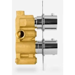 Chrome Round Twin Dual Concealed Thermostatic Shower Mixer Valve - Single Outlet -Bathroom Supplies Store 50827693 4