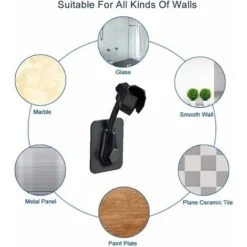 Wall Mounted Rotating Shower Head Holder Adjustable Shower Head Without Drilling Self Adhesive Shower Head Holder Without Wall Drilling Hand Shower Accessory And Wall Suction Cup, For Bathroom -Bathroom Supplies Store 50877298 5