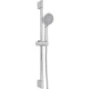 PrimeMatik - Chrome Bathroom Shower Bar With Shower Head And Adjustable Height Hose