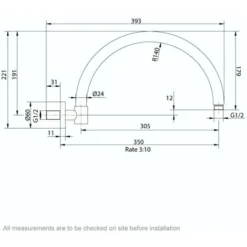 The Bath Co. Traditional Wall Shower Arm -Bathroom Supplies Store 51331168 3