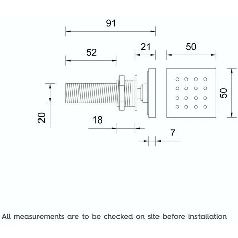 Mode Square Shower Body Jet 3 Mode Square Shower Body Jet - Image 3