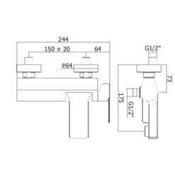Swiss Aqua Technologies By Paffoni B-Way Set Mechanical Bath/shower Mixer + Shower Bar + 1 Jet Hand Shower + Flexible Hose, Matt Black (SATBSBW222-SET) -Bathroom Supplies Store 51434967 4