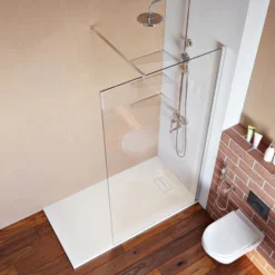 ELEGANT Frameless 800mm Walk In Shower Enclosure 6mm Tempered Glass Shower Door Screen Wet Room