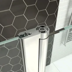 ELEGANT 1000mm Tempered Glass Walk In Shower Enclosure With 300mm Flipper Shower Door Screen Wet Room -Bathroom Supplies Store 52074150 4