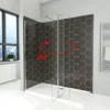 ELEGANT Frameless 300mm Flipper Panel Walk In Shower Screen Water Proof Bathroom Enclosure Wet Room
