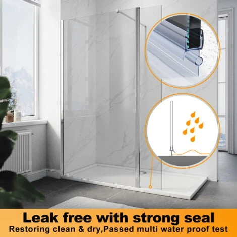 ELEGANT Frameless 300mm Flipper Panel Walk In Shower Screen Water Proof Bathroom Enclosure Wet Room 3 ELEGANT Frameless 300mm Flipper Panel Walk In Shower Screen Water Proof Bathroom Enclosure Wet Room - Image 3