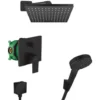 Hansgrohe Vernis Shape All-in-one Shower Set With 230° Head Shower + 2 Jet Hand Shower, Matt Black