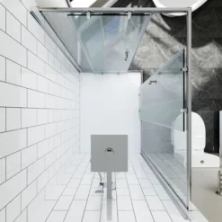 ELEGANT 900 X 760 Mm Corner Entry Shower Enclosure Sliding Door Cubicle -Bathroom Supplies Store 53486899 3