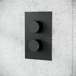 Temel Black Matt Round Concealed Thermostatic Mixer Valve Hand Held Shower Set -Bathroom Supplies Store 53543364 4