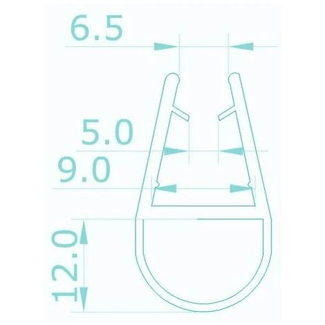 Aica Bath Shower Screen Door Seal Strip For 8mm Glass Thickness 12mm Seals Gap (Type 4) 3 Aica Bath Shower Screen Door Seal Strip For 8mm Glass Thickness 12mm Seals Gap (Type 4) - Image 3