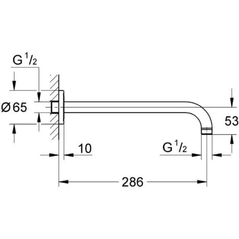 Grohe Rainshower® Shower Arm 286 Mm (28576000) 2 Grohe Rainshower® Shower Arm 286 Mm (28576000) - Image 2
