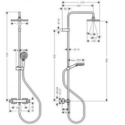 Hansgrohe Vernis Shape Showerpipe 230 1jet EcoSmart With Thermostat, Chrome (26097000hansgrohe) 9 Hansgrohe Vernis Shape Showerpipe 230 1jet EcoSmart With Thermostat, Chrome (26097000hansgrohe) -Bathroom Supplies Store 54082689 5