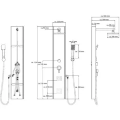 Shower Panel With Single Lever Mixer TAHITI Stainless Steel SCHÜTTE -Bathroom Supplies Store 54226886 3