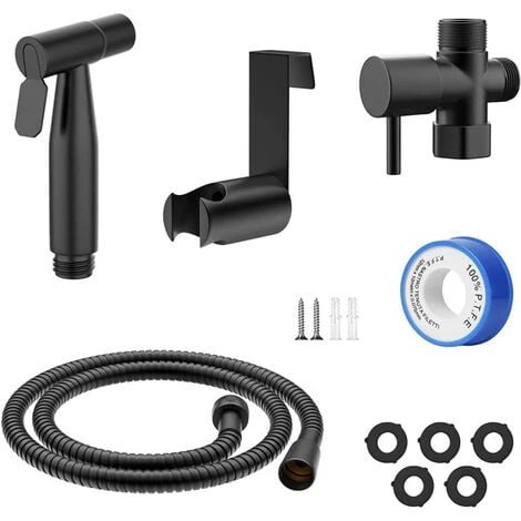 MUFF Toilet Hand Shower Kit, Shower Head For Bathroom Cleaning(black) 1 MUFF Toilet Hand Shower Kit, Shower Head For Bathroom Cleaning(black)